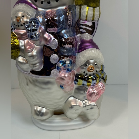 Christmas Snowman & Family Hand Blown Glass 18”Tall On Wood Base
Pre- owned - Picture 3 of 13
